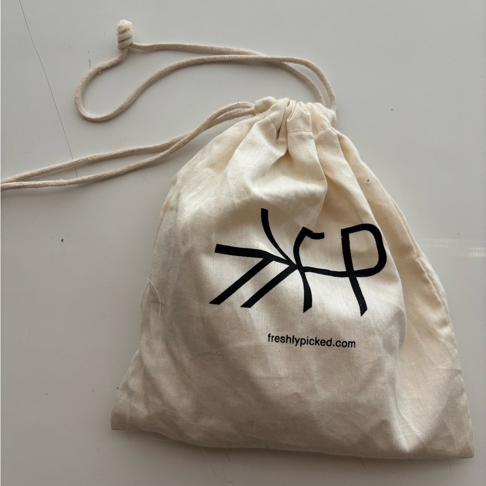 Freshly Picked Cream Drawstring Pouch
